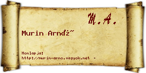 Murin Arnó névjegykártya